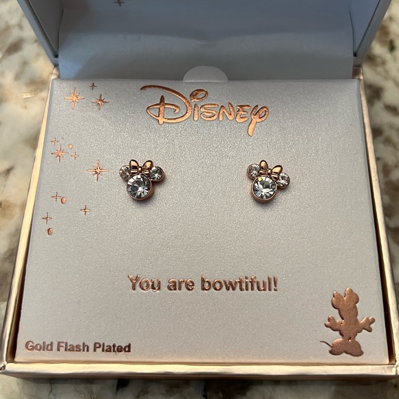 DISNEY Minnie Mouse Gold Earrings - Picture 3 of 6